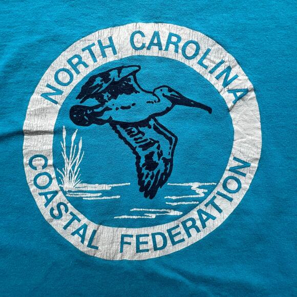 Vintage 90s Pelican North Carolina Coastal Federation NC Nature T Shirt USA Made - Picture 3 of 8